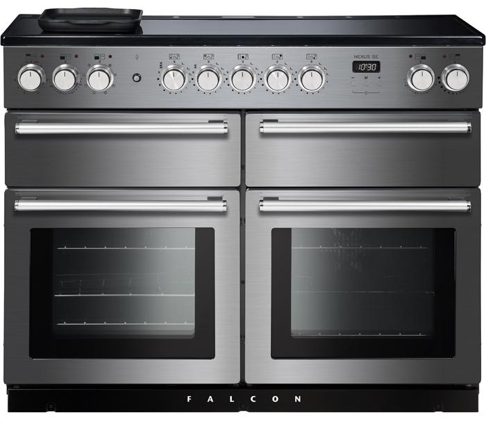 Falcon Nexus SE Induction with griddle in Stainless Steel with satin chrome trim