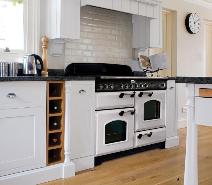 Falcon Classic Deluxe Dual Fuel in White with chrome trim